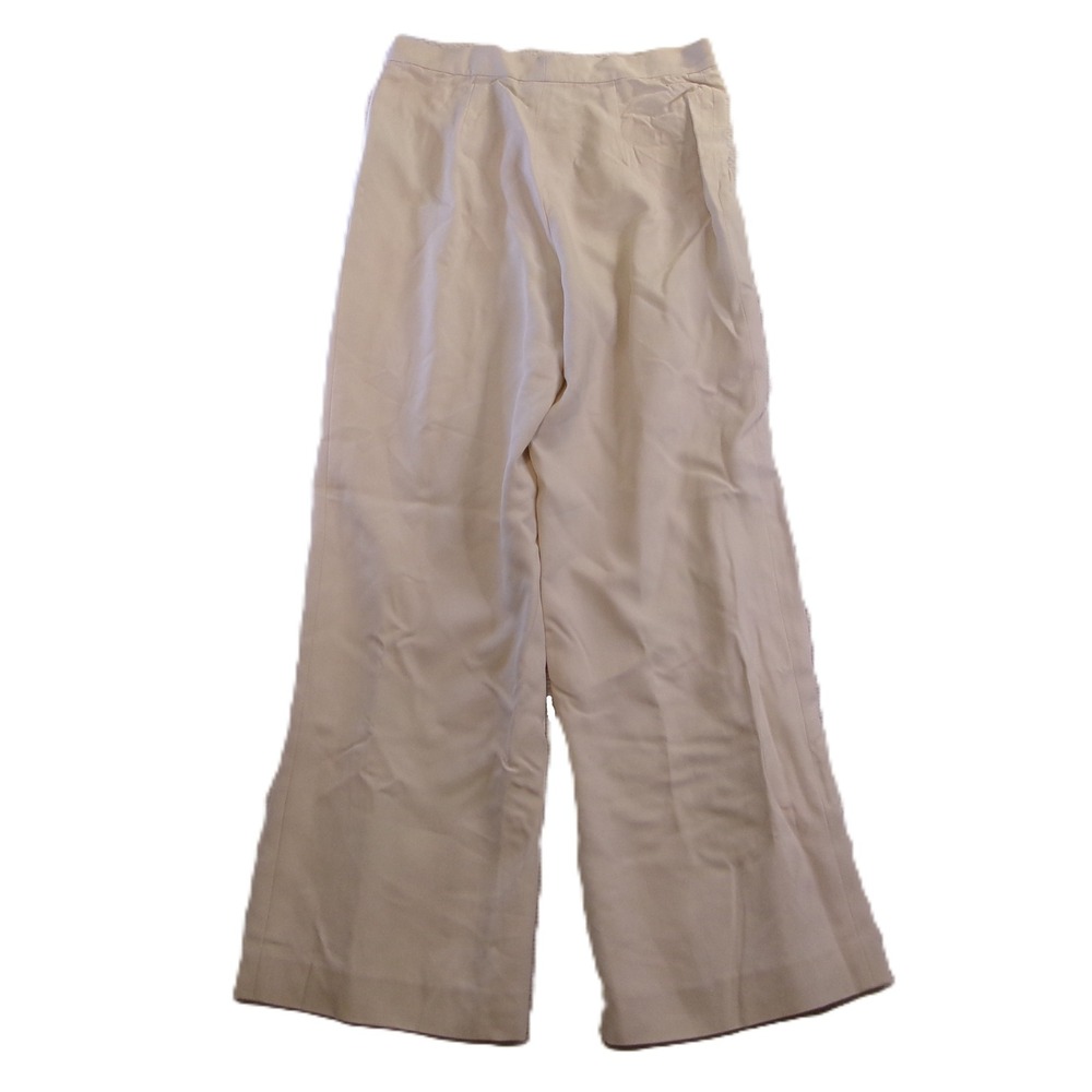 Lauren Ralph Lauren Womens 10P Pants Cream 100% Silk Wide Leg Trousers NWT - Picture 10 of 10
